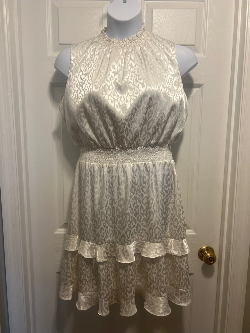 Emma & Michele Ivory Sleeveless Ruffle Dress